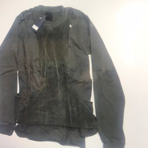 Slab by Rick Owens sweatshirt gray woman with leather New